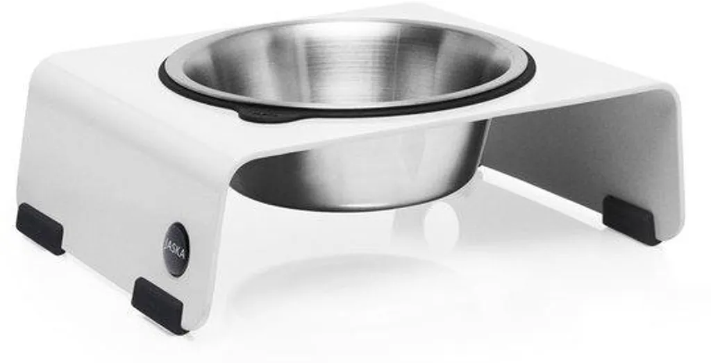 Fini le mal de dos : gamelle chien surélevée Solo inox blanche 20cm