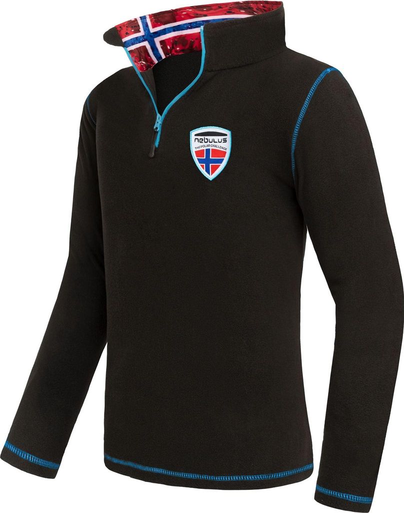 Nebulus Fleecepullover NARDY Herren, warmer Fleecepullover, Pulli aus Fleece mit Half Zip Reißverschluss, P5430 - Herren, schwarz, S