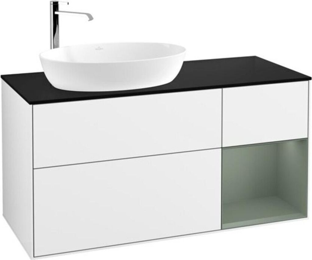 V&B Waschtischunterschrank Finion 120cm, Pl b m, Rg Ol m Lac, glo wh. Lac