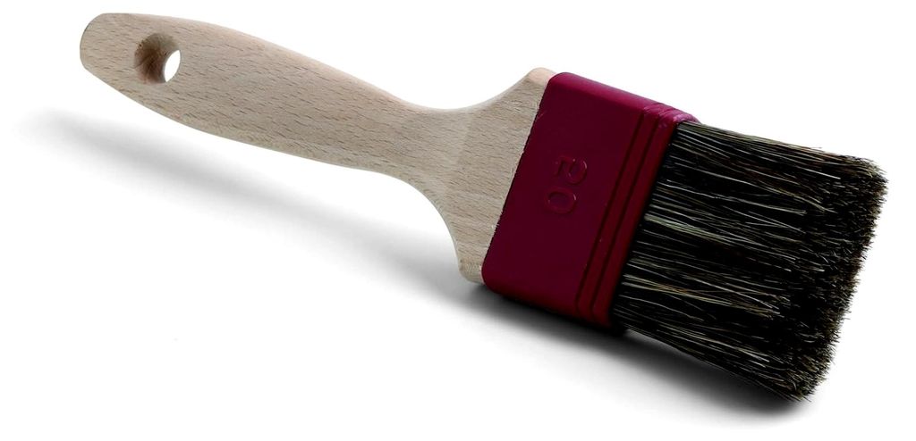 Flacher Beizpinsel zum Auftragen von Holzbeizen und Lasuren, 75 mm Breite