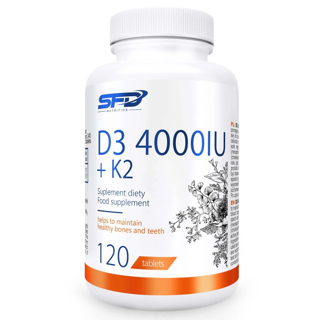 SFD D3 4000 + K2 120 Tabletten Vitamin D Vitamin K Immunität Knochen Gesundheit