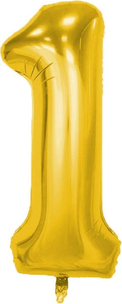 Folienballon Zahl 1, ca. 100 cm, gold