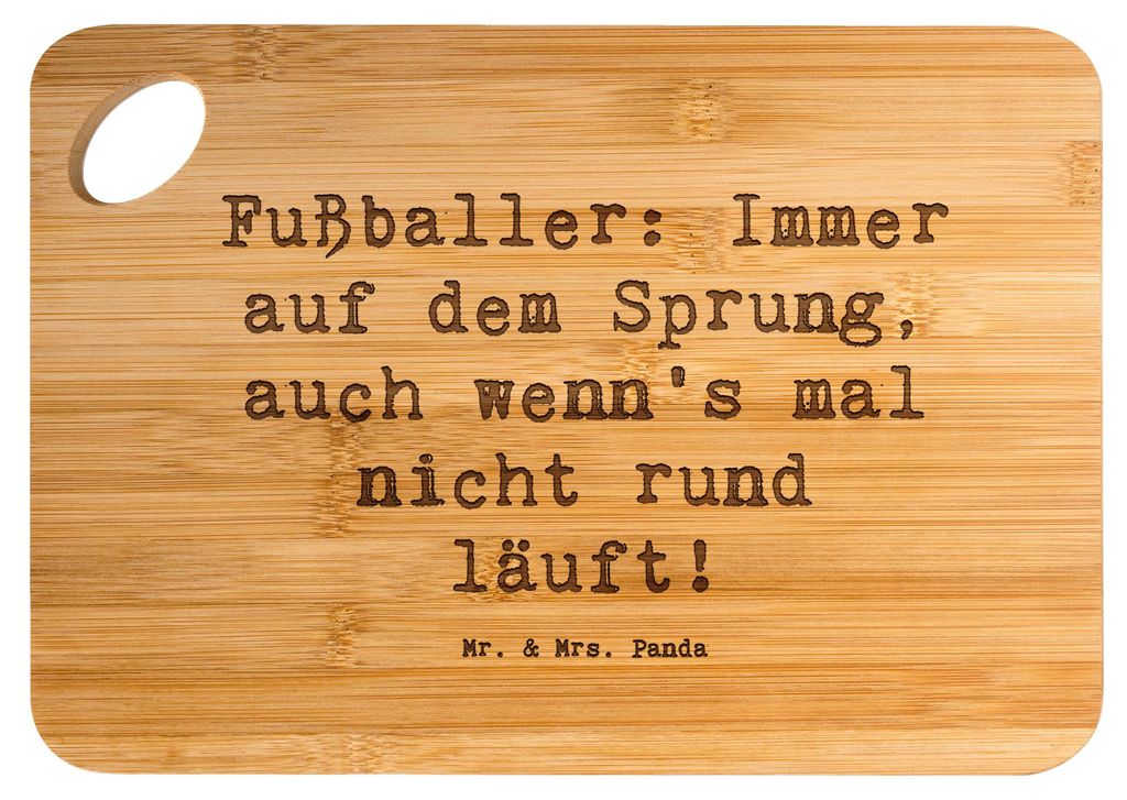 Mr. & Mrs. Panda Holzbrett Spruch Fußballer Sprung - Produktbild 
