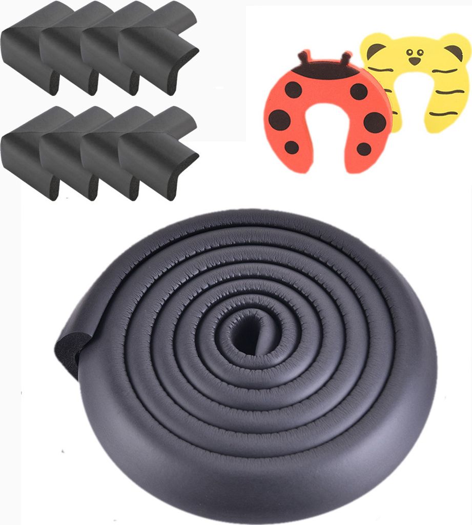 CANDeal 5 Meter L-Form Kantenschutz und 8 x Eckenschutz-Set, Premium-High-Density-Schaum baby schützende Haushaltswerkzeug für Tisch, Bank und an...