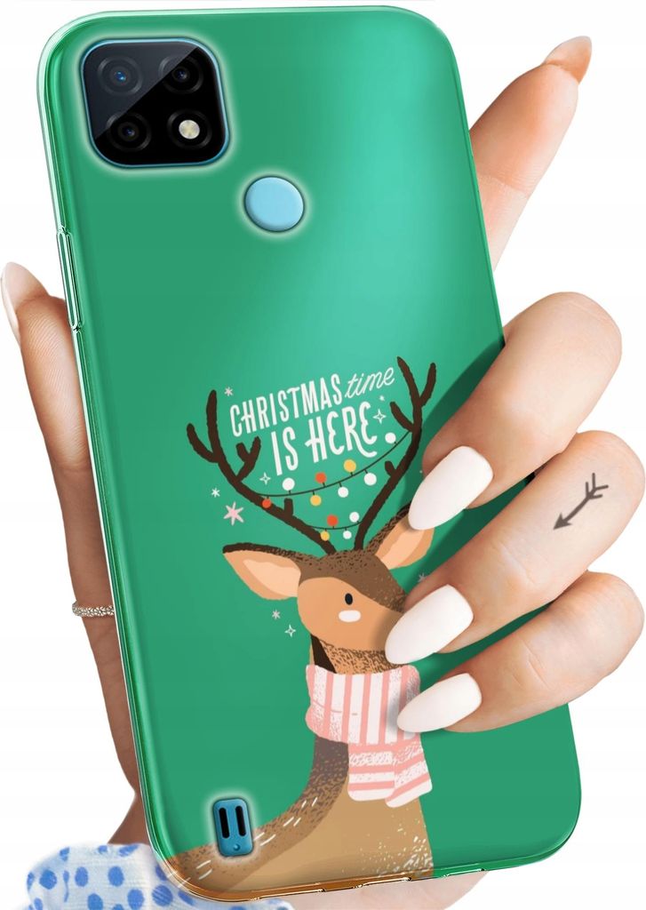 Bunt Hülle für REALME C21 Schutzhülle Handyhülle Handy TPU Silikon Case Slim Cover Case Weihnachten Rudolf