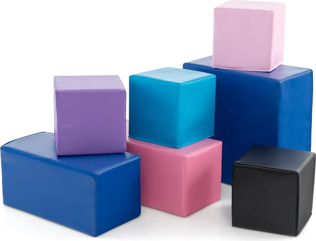 Blocs de jeu en mousse sécurisés 7 pièces contre les chocs et chutes