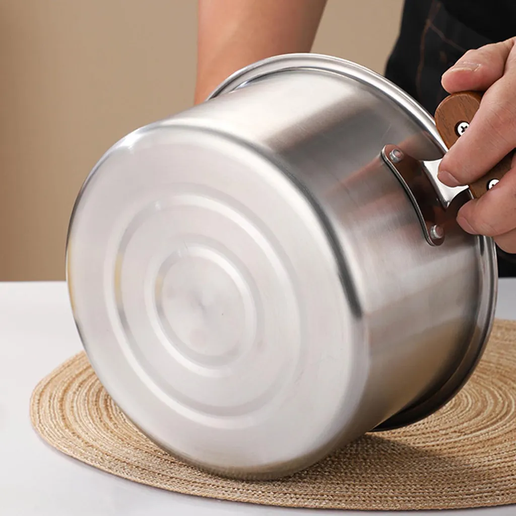 Pentola Per Zuppa In Acciaio Inox 35 Litri - Grande Pentolone Universale 35x36 Cm, Spessore 0.4mm, Con Coperchio A Cupola, 2 Anni Garanzia - 3