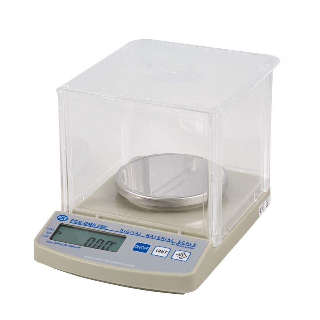 PCE Instruments PCE-DMS 200 Laborwaage (max.)= 20.000g/m² oder 200g|Abl. 1g/m² oder 0,01g|Repr. 0,02g|Linearität ±0,02