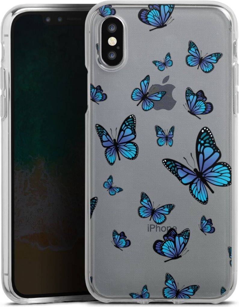 DeinDesign Handyhülle für Apple iPhone X Silikon Hülle Case Smartphone Schutzhülle Muster Schmetterling transparent