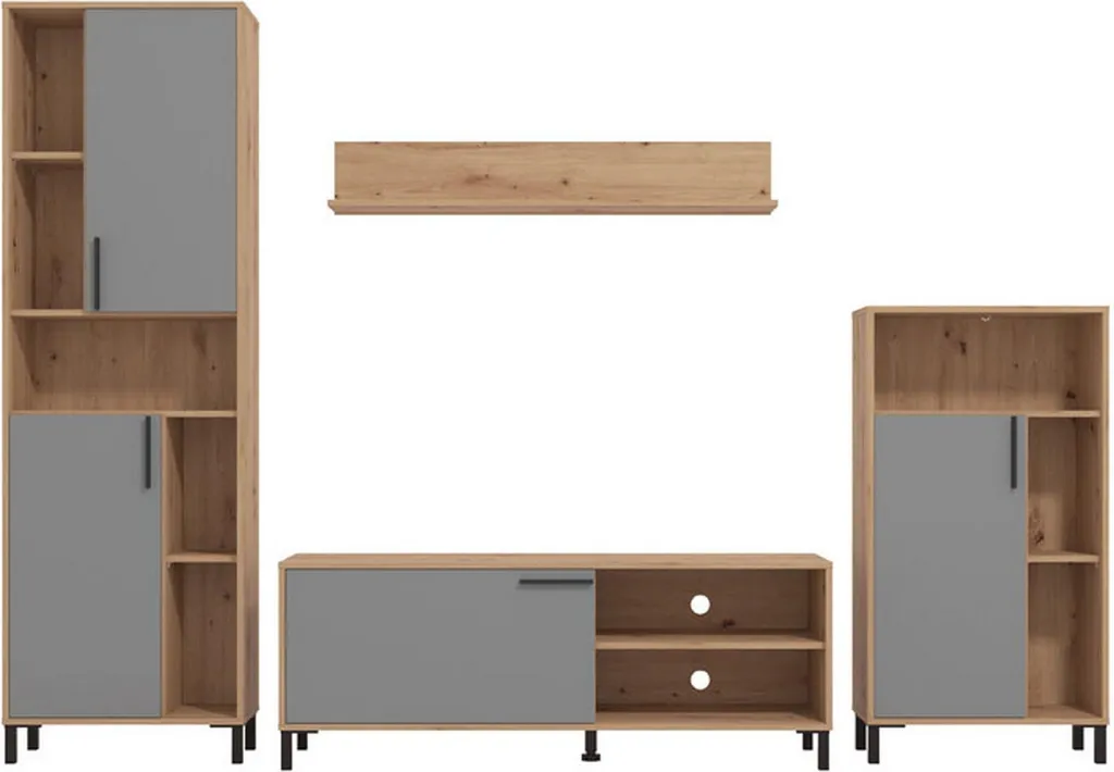 Civitate Mur Modulable 279x38x193h cm Anthracite - Bibliothèque Design - 10