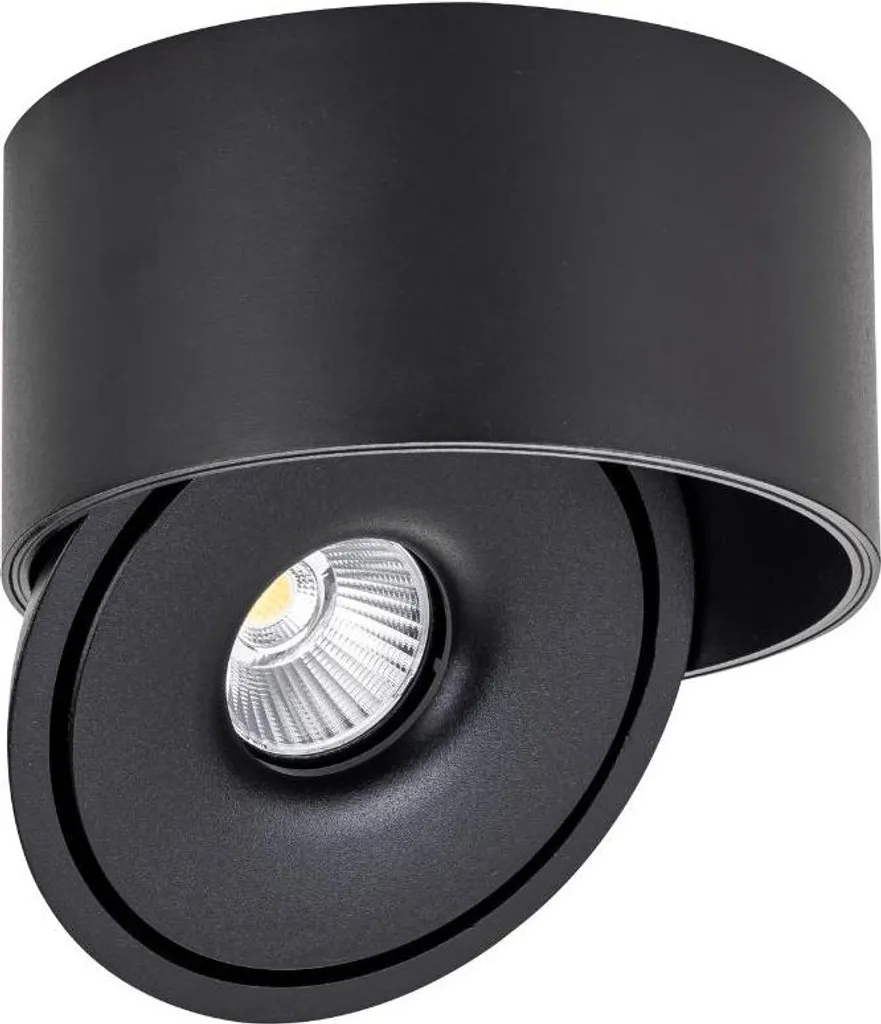 Spot LED en saillie COB 30W noir rond ø176mm orientable CCT 3-en-1