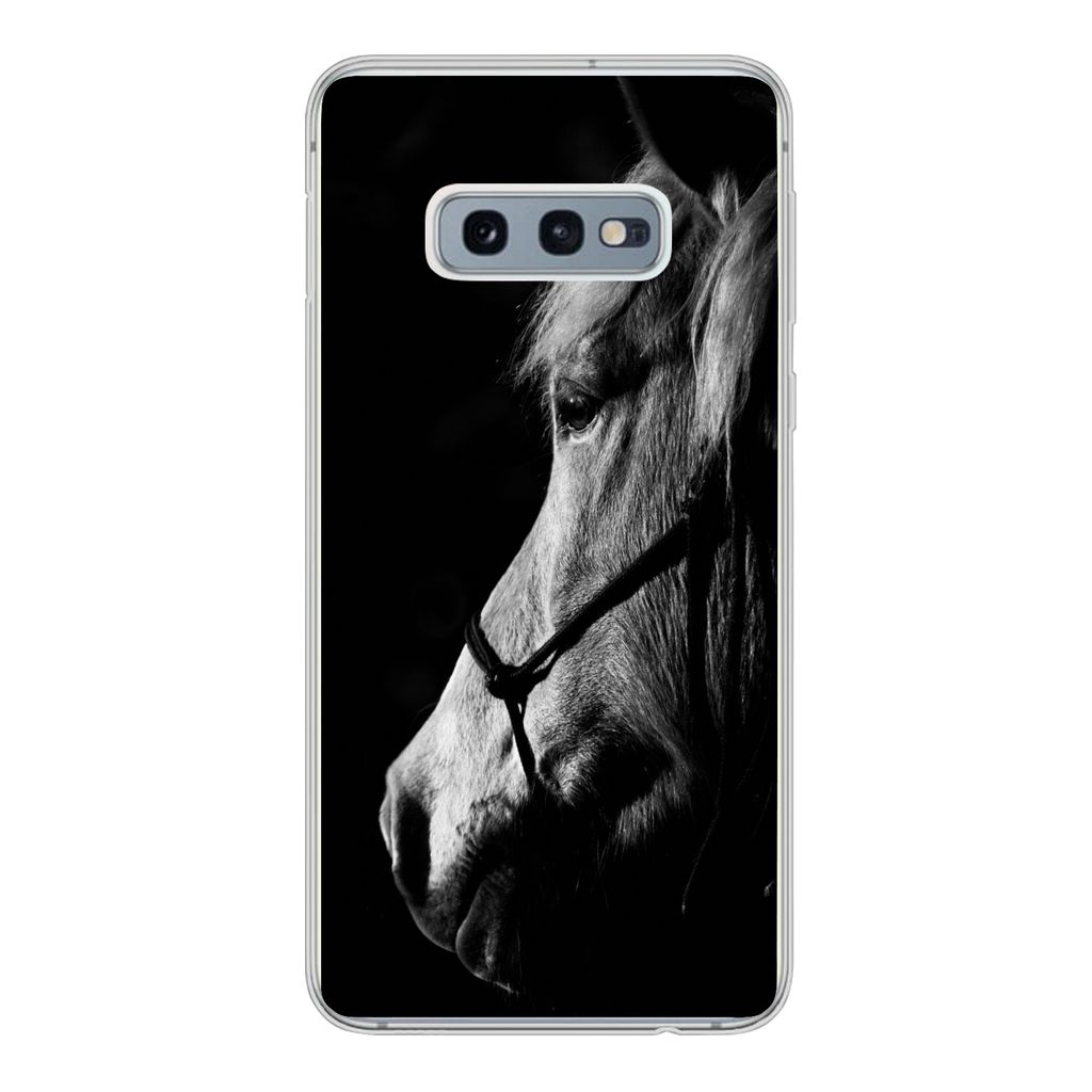 MuchoWow Handyhülle Schutzhülle Hülle für Samsung Galaxy S10e Pferd - Halfter - Leicht Silikon Softcase Handy Hülle - Handy