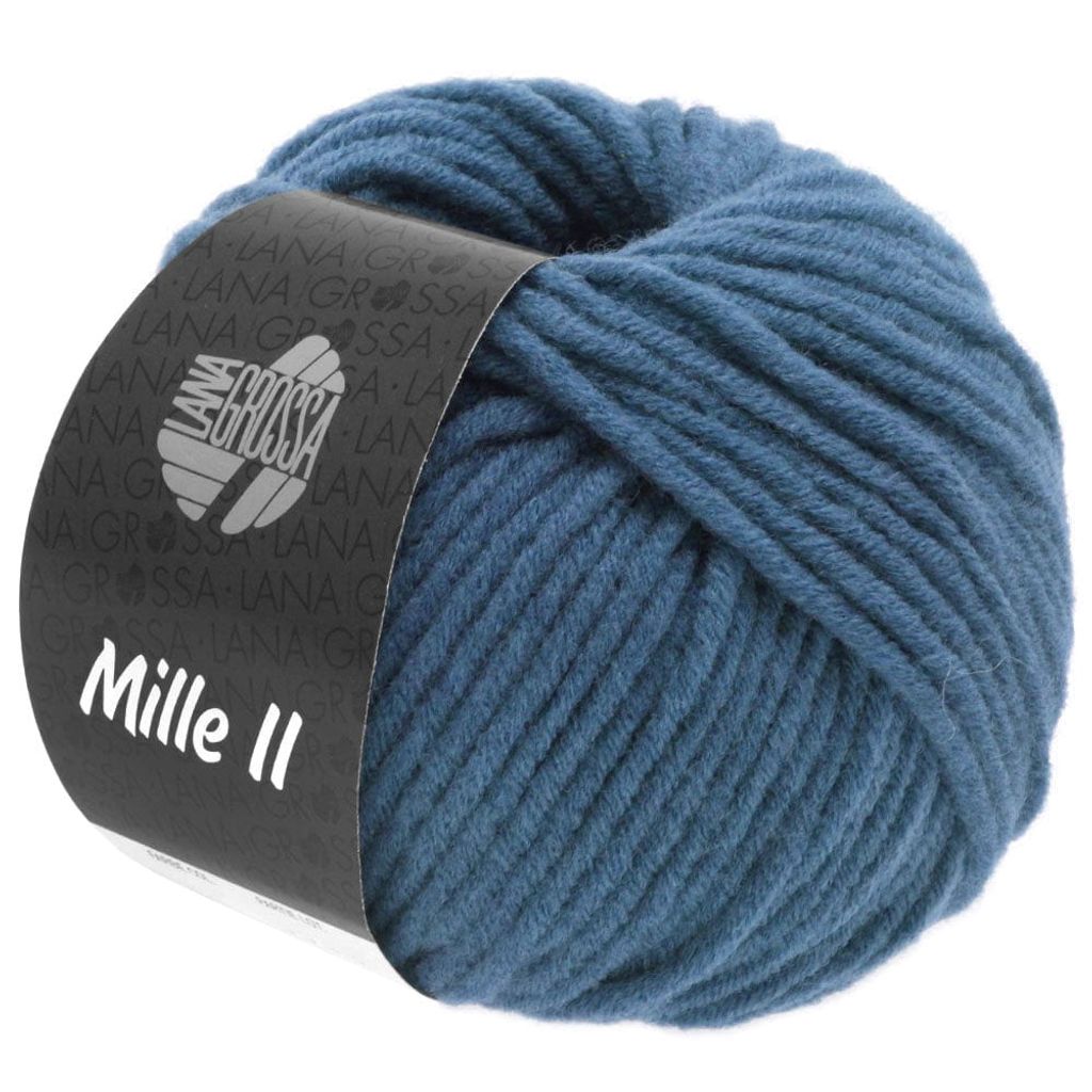 Lana Grossa MILLE II 50 g strapazierfähiges Mischgarn mit Wolle 55 m Farbe 124 - Taubenblau