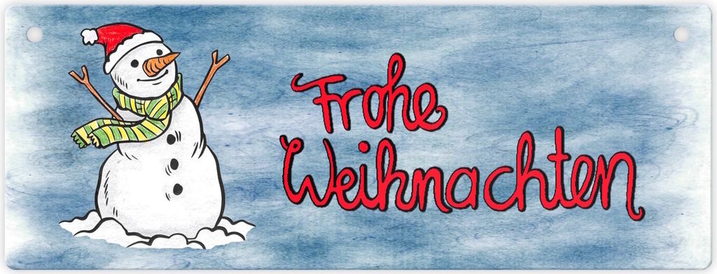 Frohe Weihnachten Metallschild XL Besonders geeignet für den Winter, für den
