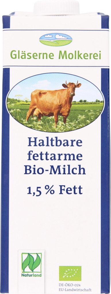 Gläserne Molkerei Haltbare Bio-Milch 1,5% (1 l)