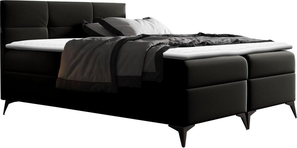 MIRJAN24 Boxspringbett Figaro, Stilvoll Polsterbett, zwei Bettkästen, Doppelbett (Farbe: Soft 011, Größe: 120 x 200 cm)