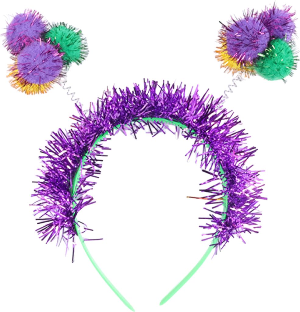 Mardi Gras Glitzer-Stirnband, Karneval, Plüschball, Haarband, Cosplay-Kostüm, schimmernde Kopfbedeckung für festlichen Spaß
