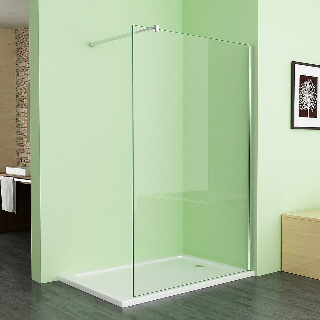 Duschabtrennung Walk in Dusche 120 x 195cm Duschwand Duschtrennwand 8mm ESG NANO klares Glas CD