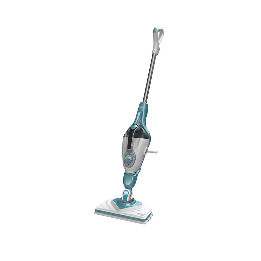 A steam mop is photographed against a white background.