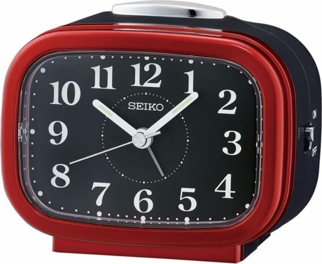 Seiko Wecker QHK060Q mit Metallgehäuse, Rot