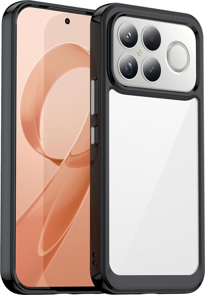 Für Xiaomi Poco F8 Ultra Colorful Series TPU / Acryl Hybrid Schutz Hülle Schwarz