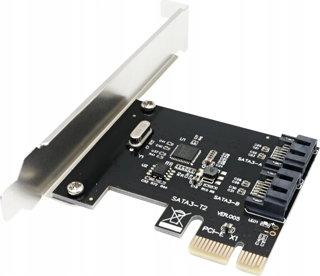 Scheda adattatore per computer PCI PCIe 1X su 2x SATA 3.0 Serial ATA a 2 porte