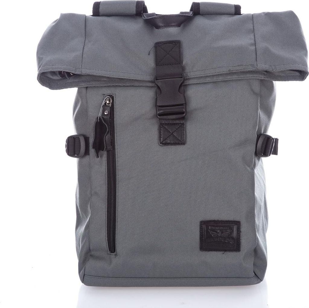 J Jones Rucksack Freizeitrucksack Damen Herren mit Einsätzen aus echtem Leder Grau