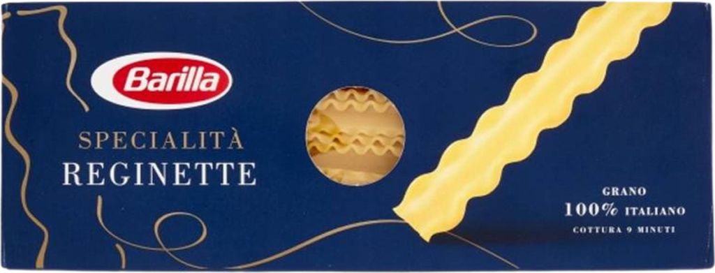 A box of Barilla Reginette pasta.