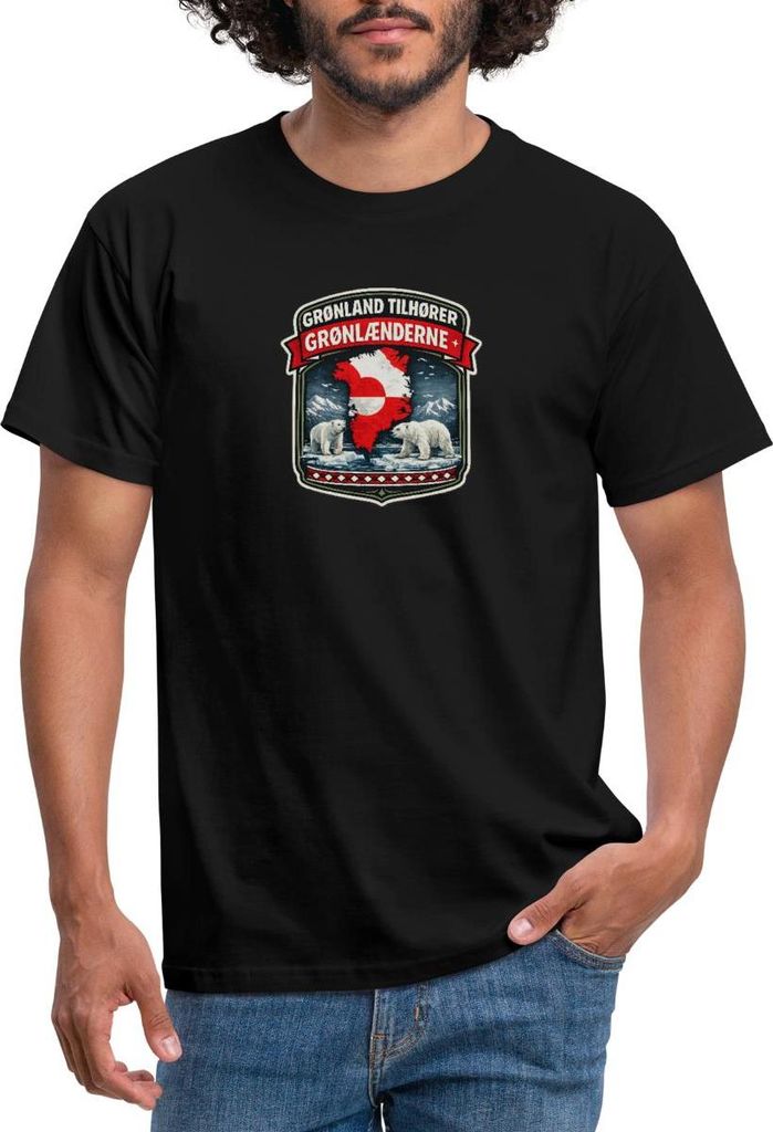 Spreadshirt Grönland Gehört Den Grönländern Statement Männer T-Shirt, XXL, Schwarz