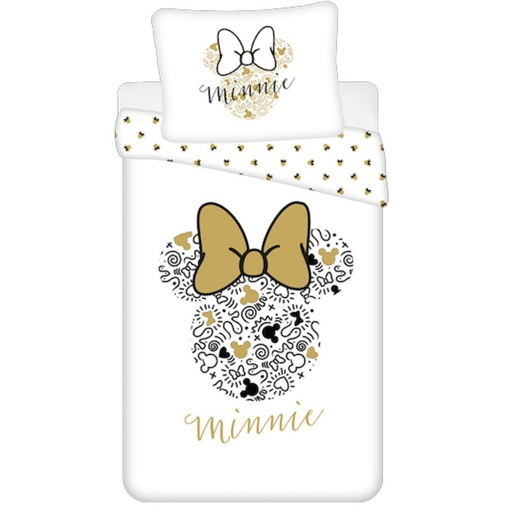 Dwustronna pościel dziecięca Disney Myszka Minnie, złota Zdjęcie produktu 