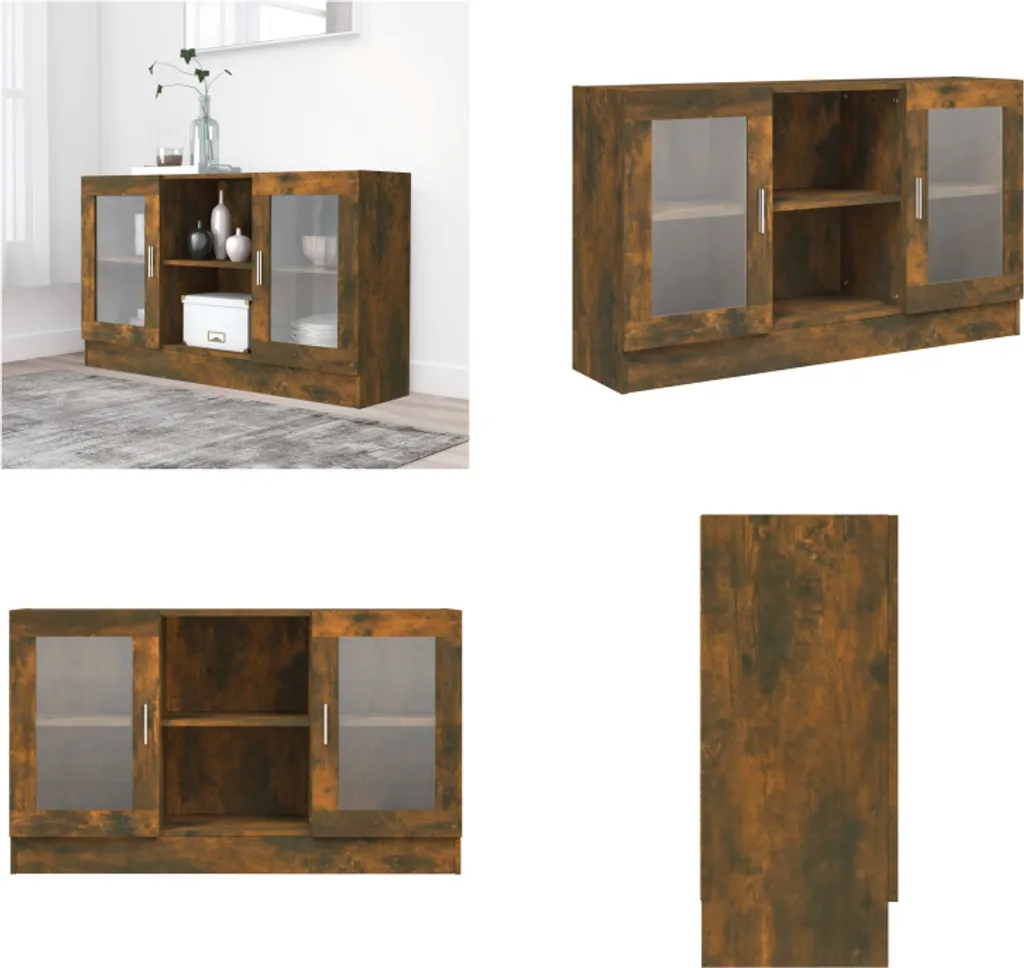 Vetrinetta Espositiva vidaXL Rovere Fumé 120cm | Stile Inconfondibile