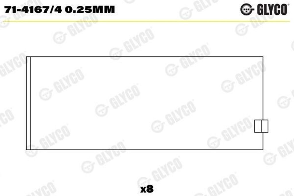 Pleuellager GLYCO 71-4167/4 0.25mm