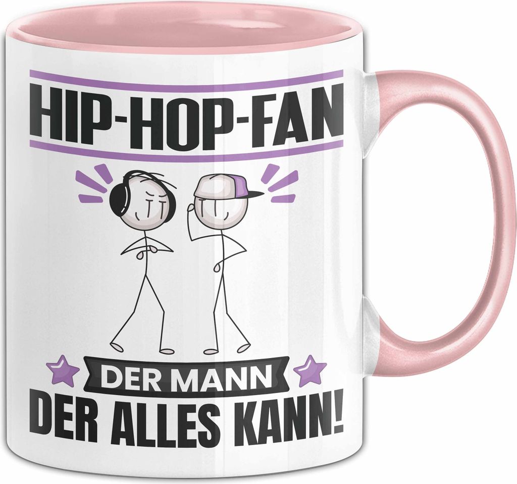 Hip-Hop-Fan Tasse Geschenk für Hip-Hop-Fan Der Mann Der Alles Kann Geschenkidee zum Geburtstag (Rosa)