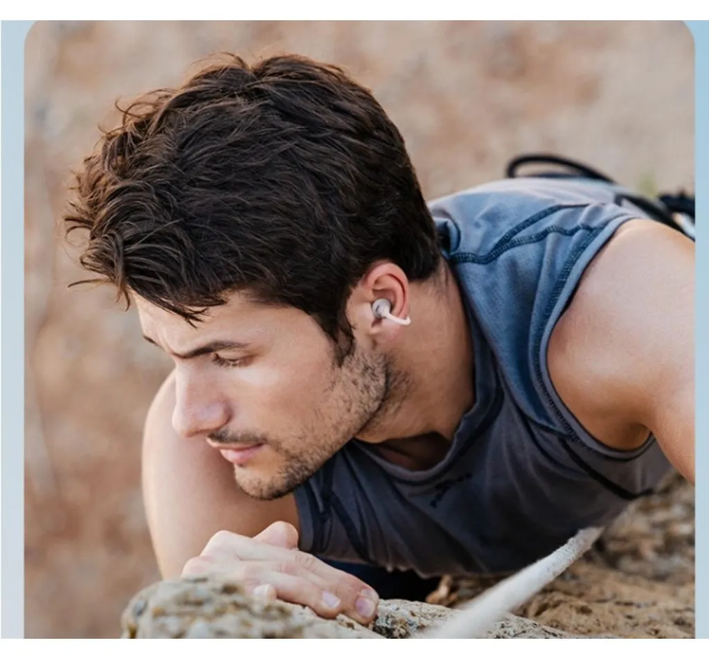 INF Écouteurs Bluetooth Open-Ear Clip 5.4 Blanc avec Driver en Titane