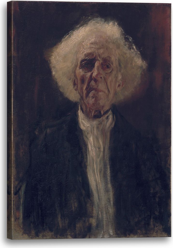 Leinwandbild (80x120cm): Gustav Klimt - Blinder Mann (1896), echter Holz-Keilrahmen inkl. Aufhänger, handgefertigt in Deutschland