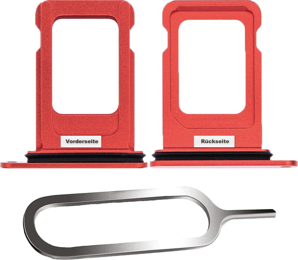 iPHONE 13 SIM KARTEN HALTER TRAY ADAPTER FACH STECKER SLOT CARD + NADEL PRODUCT RED ROT
