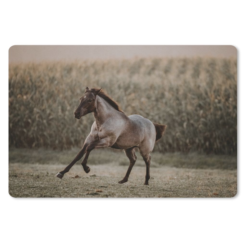 MuchoWow Schreibtischunterlage Pferd - Sand - Gras 60x40 cm - XXL Mauspad - Großes Mauspad