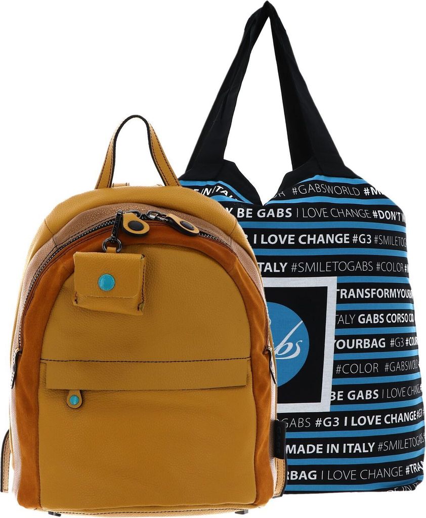 Gabs Leder Rucksack Anja Hokusai Black Backpack Giallo senfgelb
