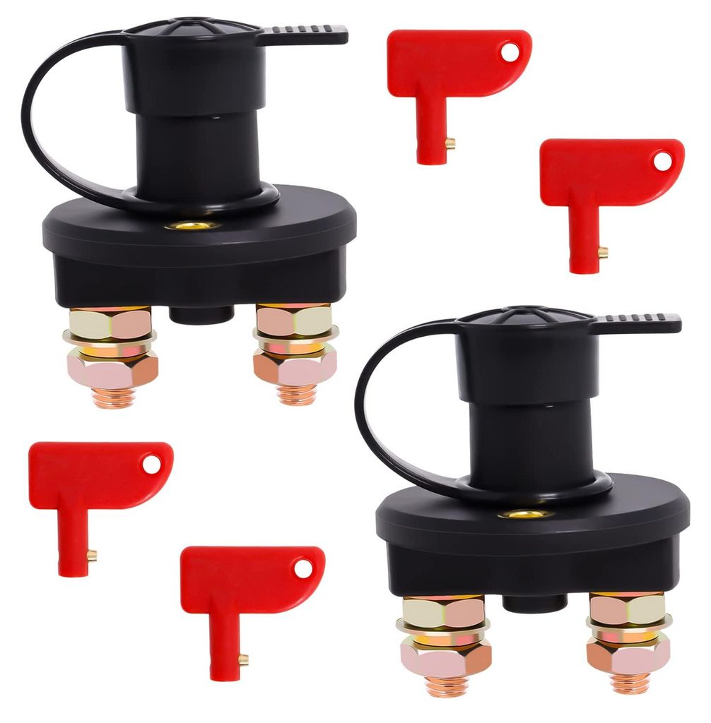 Batterieschalter 12V/24V, Batterie Trennschalter Hauptschalter, Batteriehauptschalter Schnelles Ausschalten Trennschalter für Auto Kfz LKW Boot (2...