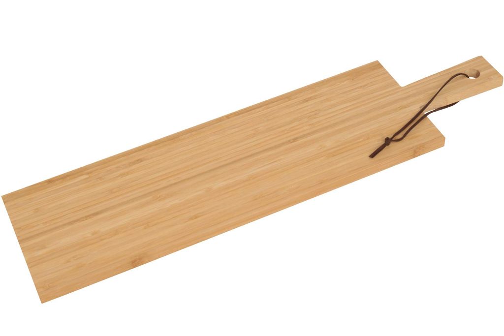 Bambus Schneidebrett mit Griff 61x16 cm Holzbrett Speisebrett Holz Servierbrett