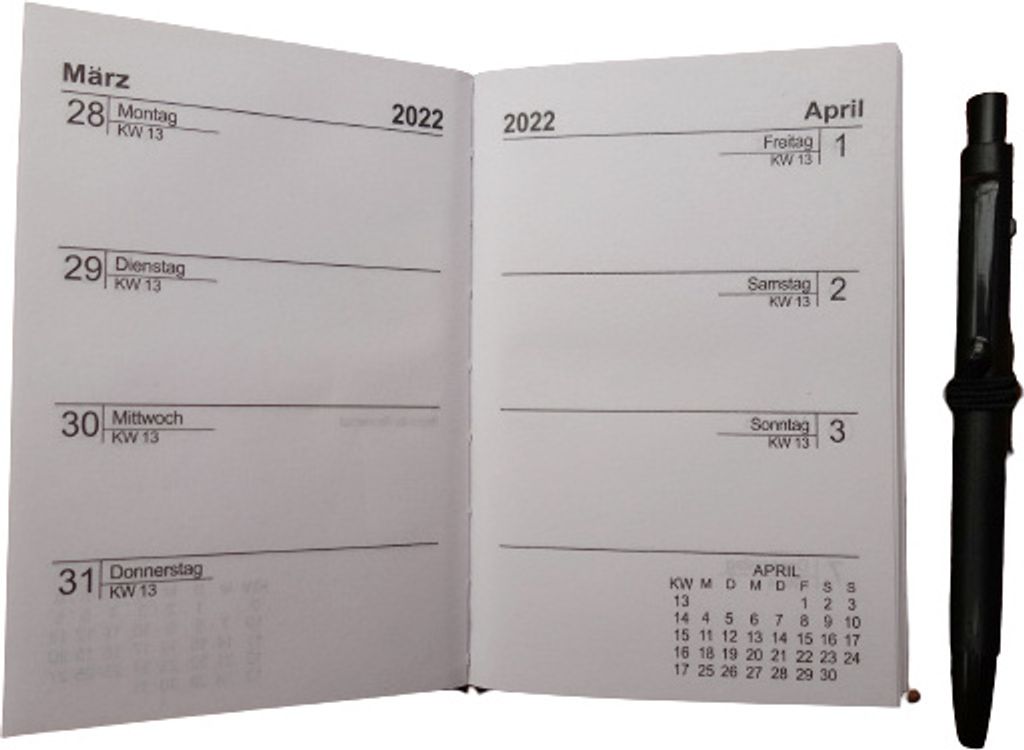GKA 2025 Taschenkalender kupfer A7 mit Kugelschreiber Produktbild 3