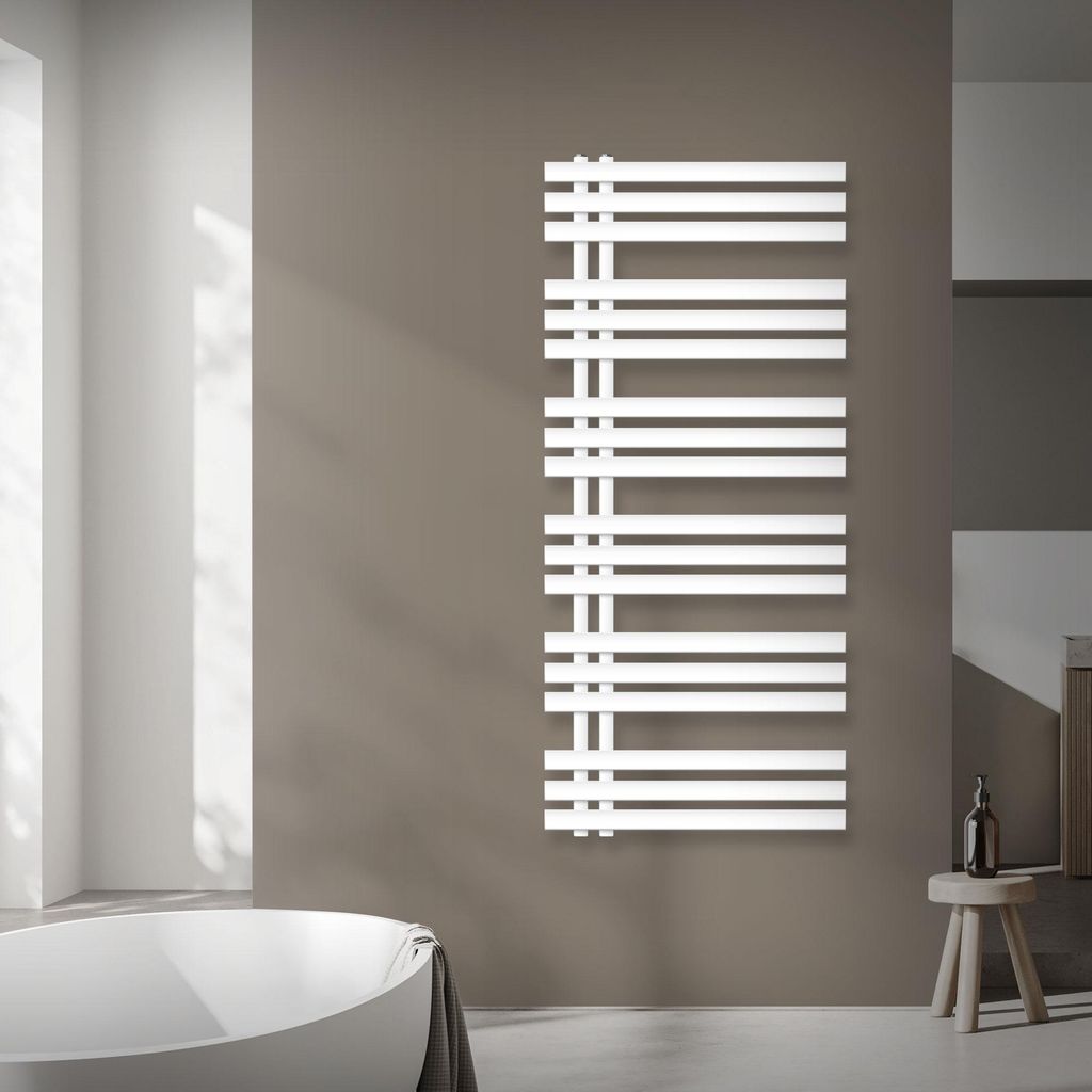 LuxeBath Designový koupelnový radiátor, 600x1400 mm, bílý, Obrázek produktu 