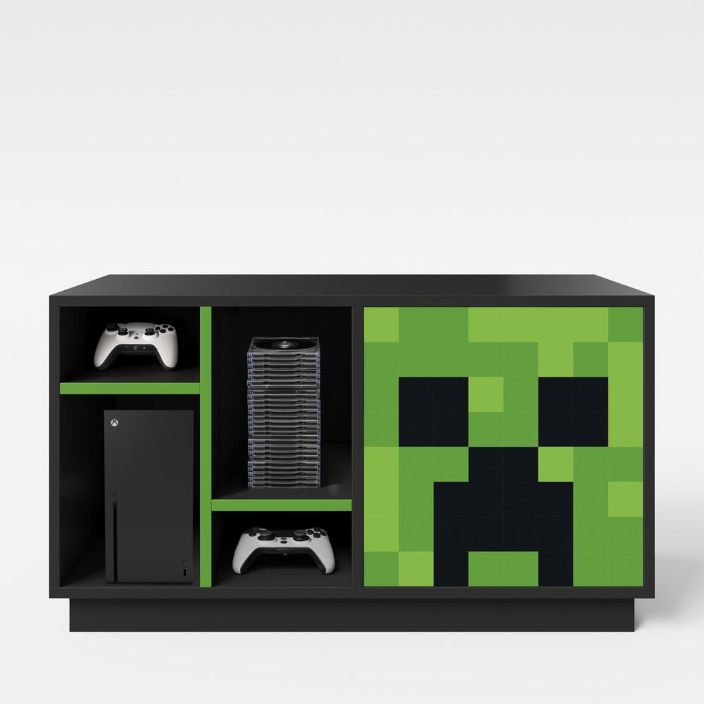 MINECRAFT - TV nábytok, nízka doska, polica na konzoly, Obrázok produktu 