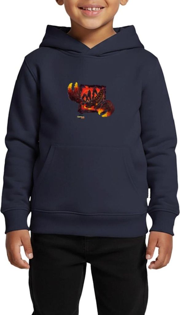 Spreadshirt Schleich Eldrador Lavaskorpion Kinder Premium Hoodie, 98/104 (2 Jahre), Navy
