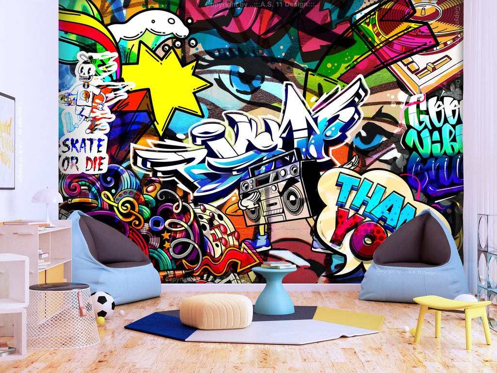 Fototapete Graffiti Streetart Vliestapete BuntWohnzimmer Schlafzimmer Modern