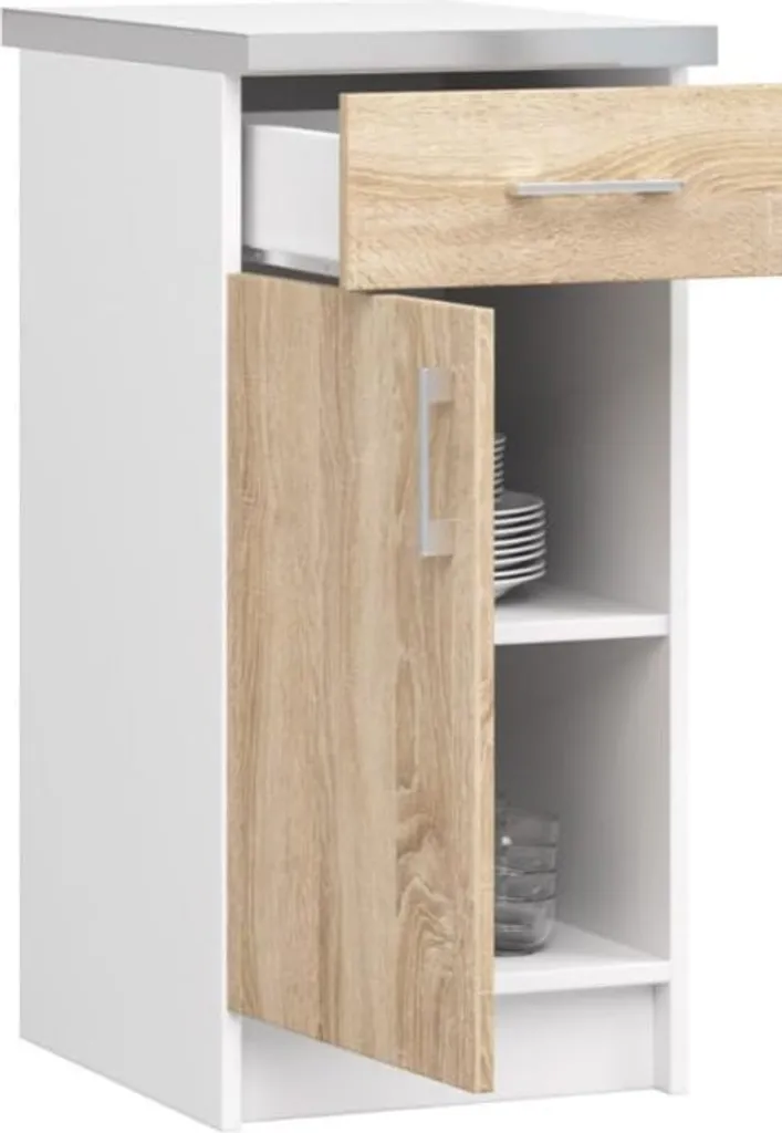 Base Cucina BDW 60cm con Top Rovere Sonoma e Cassetto Organizer