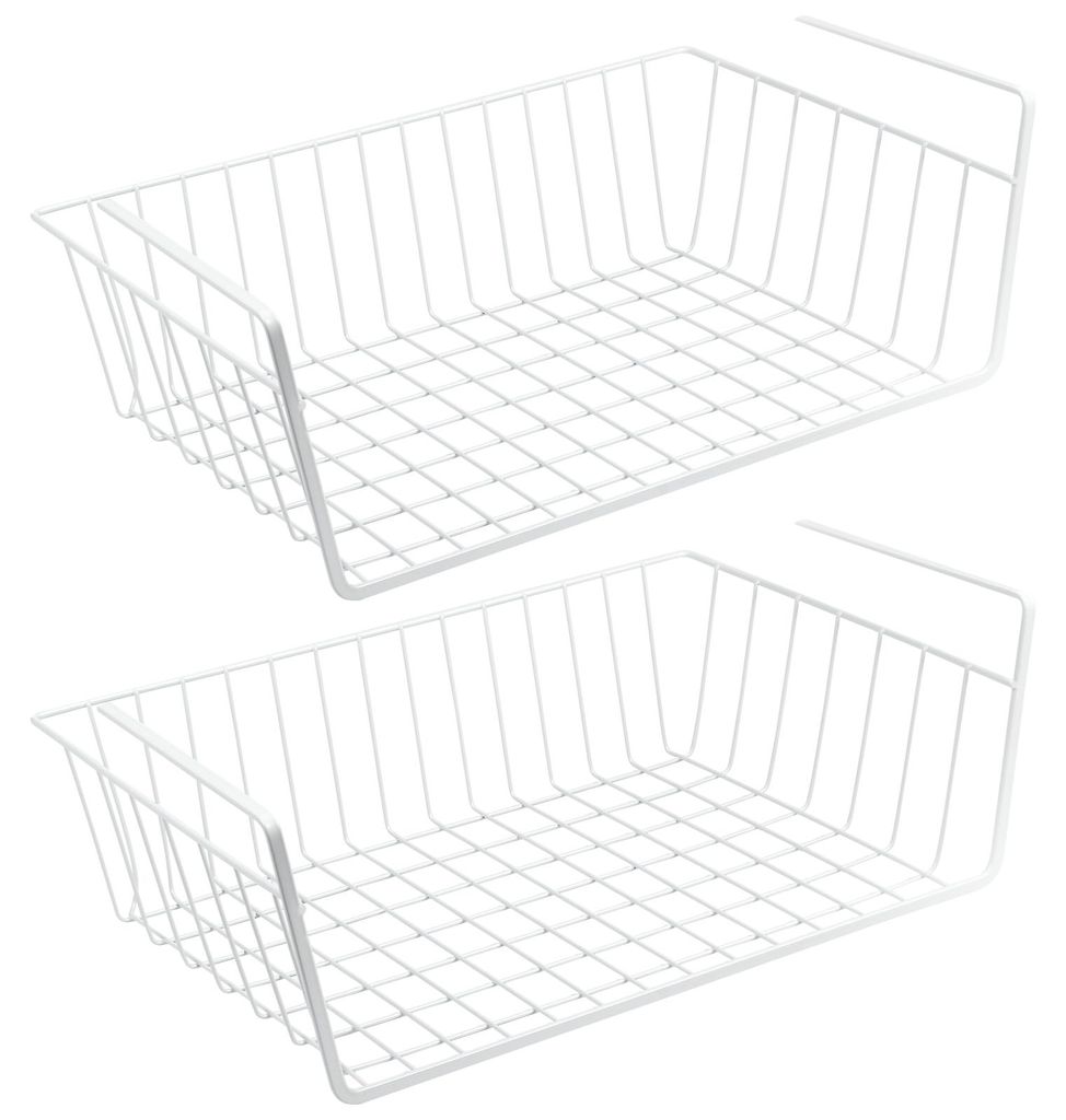 2er Set Schrankkörbe aus Metall weiß Produktbild 