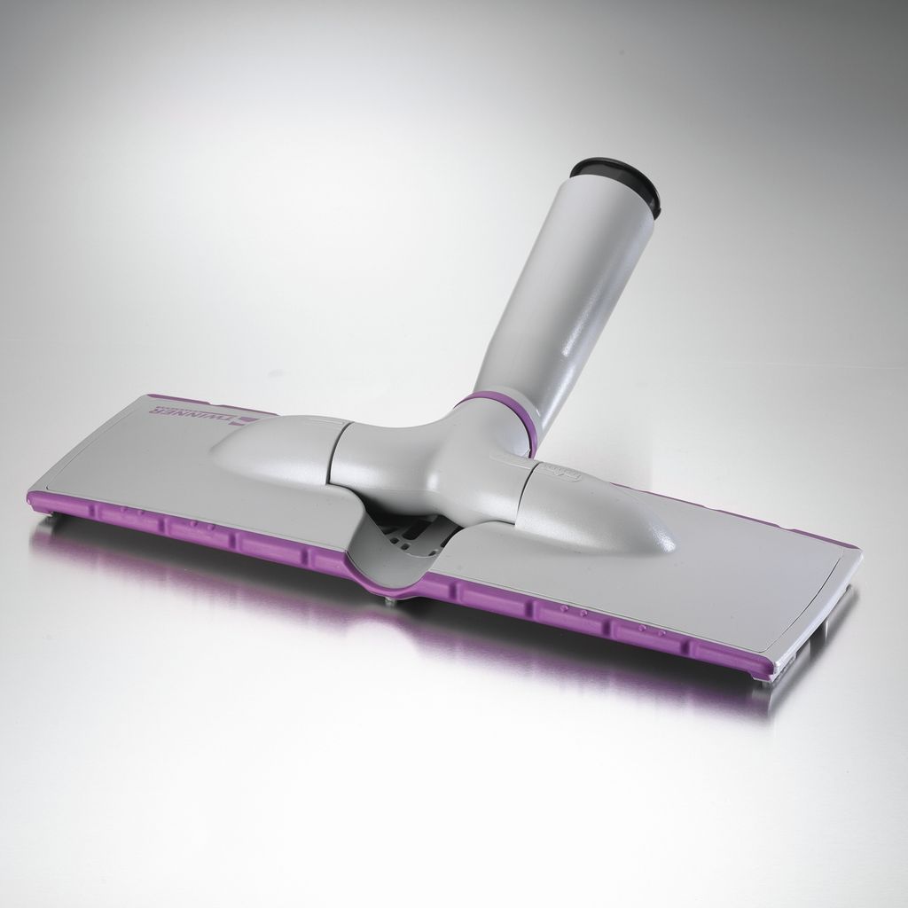 A product shot of a cleaning tool head with a handle attachment.