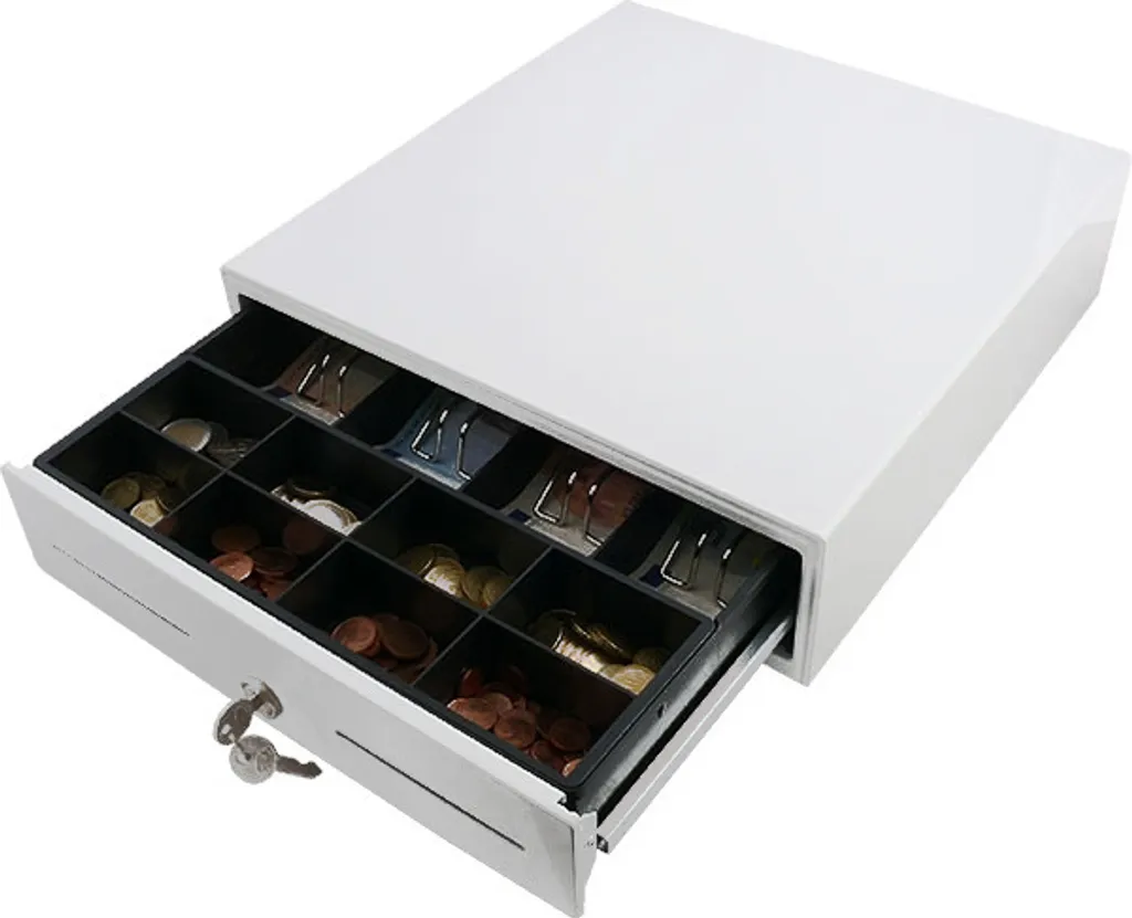 Tiroir-caisse Compact Blanc AC-3330 pour Sécuriser l'Encaissement RJ12
