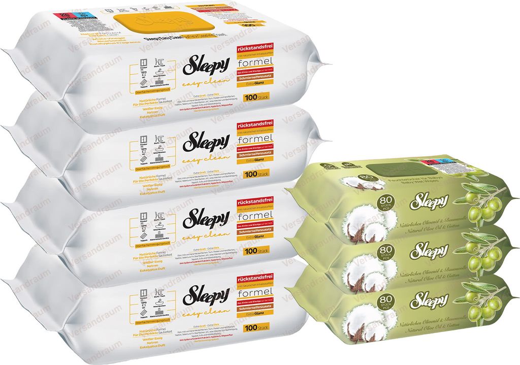 Sleepy Easy Clean Set 4xGelb Oberflächenreinigungstücher / Produktbild 